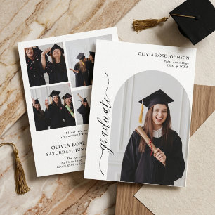 Blush Modern Graduation Photo Announcement