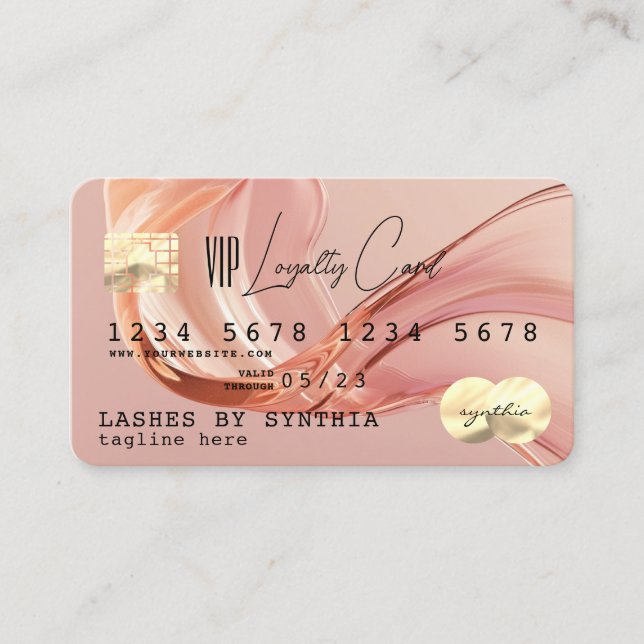 Blush Modern Loyalty Card Credit Card Style (Front)