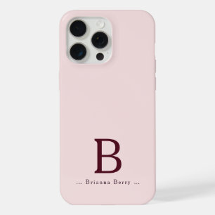 Blush Monogram Elegant iPhone 15 Pro Max Case