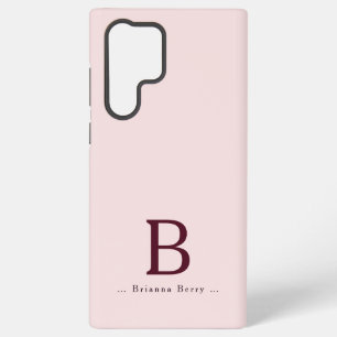 Blush Monogram Elegant Samsung Galaxy Case