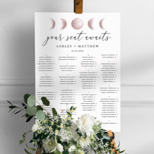 Blush Moon Alphabetical Wedding Seating Chart