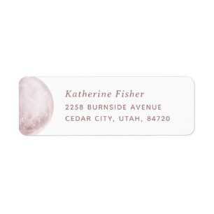 Blush Moon Elegant Space Wedding Address Label