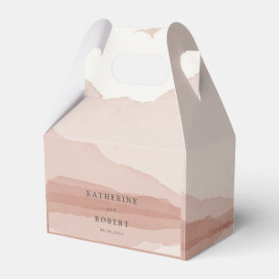 Blush Mountain Range Landscape Monogram Wedding Favour Box