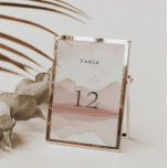 Blush Mountain Range Landscape Wedding Table Number<br><div class="desc">Our "Mountain Range Destination Wedding " collection comes in two tones airy blue and dusty rose with watercolor soft mountain landscapes paired with modern script and layout. A perfect combination of modern and rustic, ready for year round wedding and other occasions. You can mix and match products from this collection,...</div>