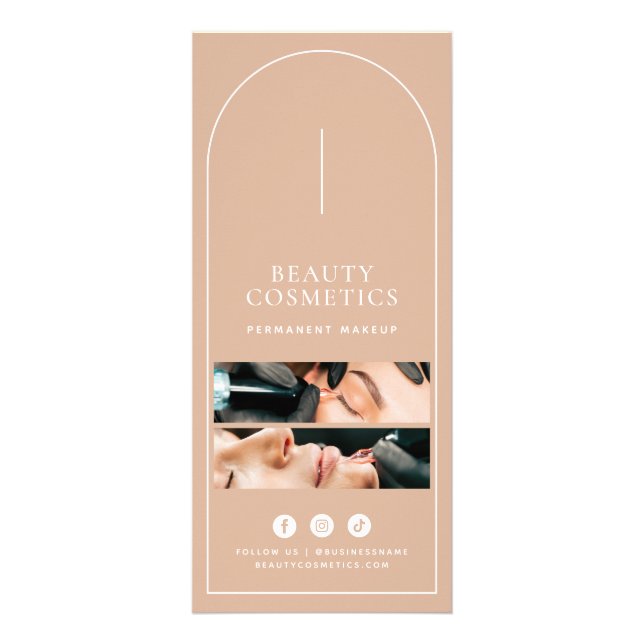 Blush Multi Photo Salon Beauty Business Price List Rack Card (Front)