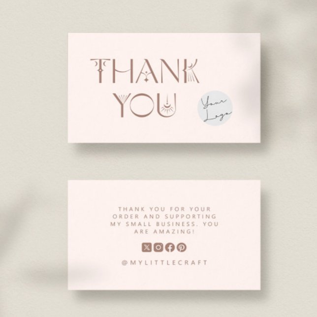 Blush Mystical Thank You Small Business Branding Business Card (Creator Uploaded)