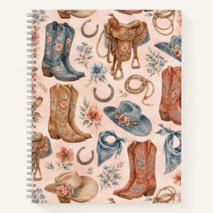 Blush Nashville Cowgirl Boots Saddle Notebook