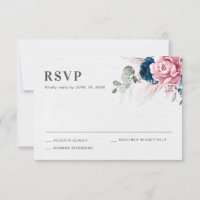 Blush Navy Blue Soft Pastel Pink Floral Wedding