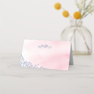 Blush navy calligraphy rustic wedding place cards
