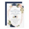 Blush navy gold modern floral watercolors wedding