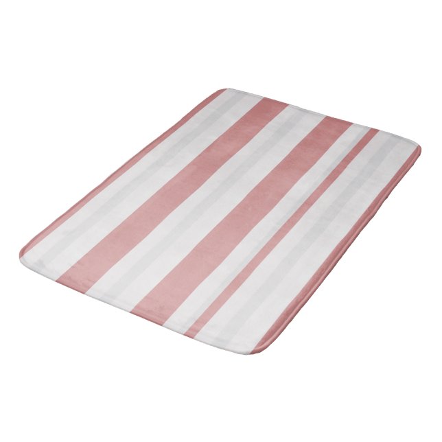Blush Nordic Stripe  Bath Mat (Angled)