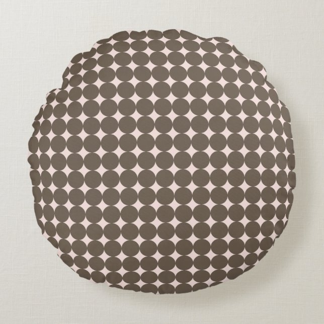 Blush & Olive Modern Dot Woodland Pillow - Round (Front)