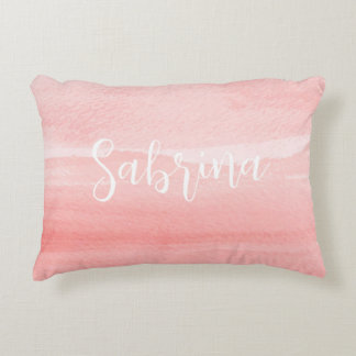 Blush Ombre for Girls with Name Decorative Cushion