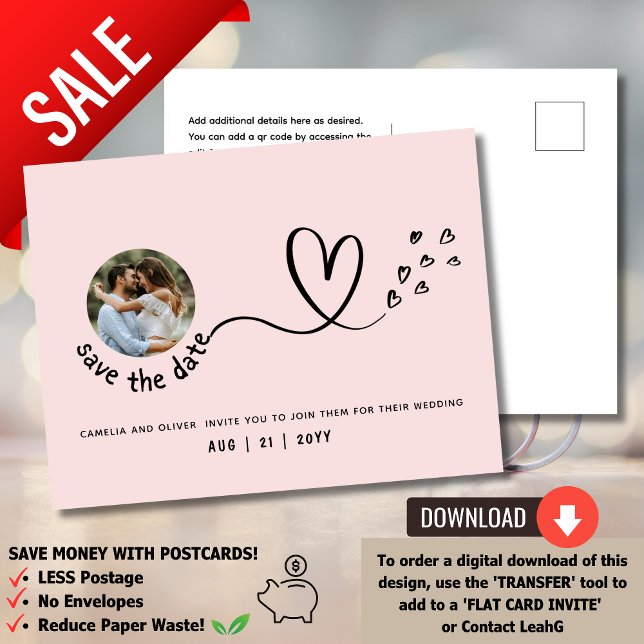 BLUSH | On a Budget? Opt for PHOTO Save the Dates  Postcard (Creator Uploaded)