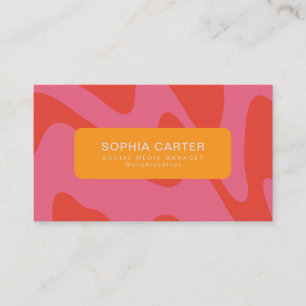 Blush Orange Abstract Social Media Manager Business Card