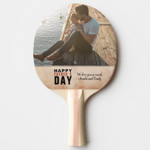 Blush Orange Watercolor Happy Father`s Day Photo Ping Pong Paddle