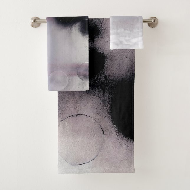 Blush Orbit Abstract Bath Towel Set (Insitu)