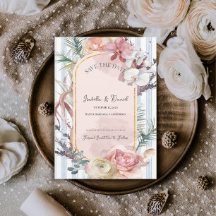 Blush Orchid Tropical Wedding Save the Date  Announcement