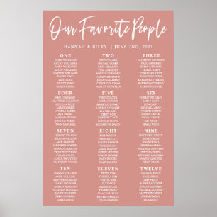 Blush Our Favourite People Wedding Seating Chart
