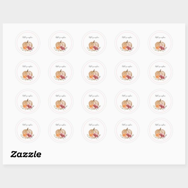 Blush Our Little Pumpkin is On The Way Stickers (Sheet)