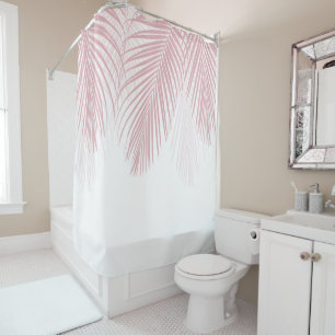 Blush Palm Leaves Finesse 2 #tropical #art Shower Curtain
