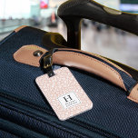 Blush | Pastel Leopard Print Monogram Luggage Tag<br><div class="desc">Chic monogrammed luggage tag is a softer pastel take on the animal print trend, with a pale blush pink and white leopard print pattern. Personalise with your single initial monogram and name on the front, and add your contact information to the back in white lettering on a contrasting deep charcoal...</div>