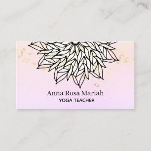 *~* Blush Pastels Mandala Glitter Spiritual Yoga Business Card