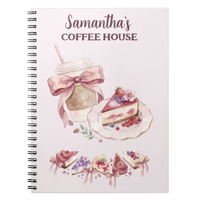 Blush Patisserie Cafe Custom Brand Notebook (Front)