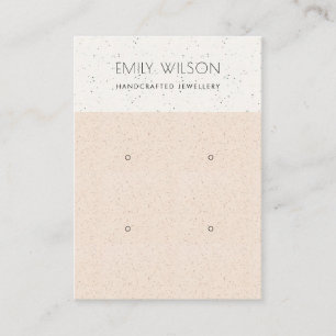 BLUSH PEACH CERAMIC TEXTURE 2 EARRING DISPLAY LOGO BUSINESS CARD