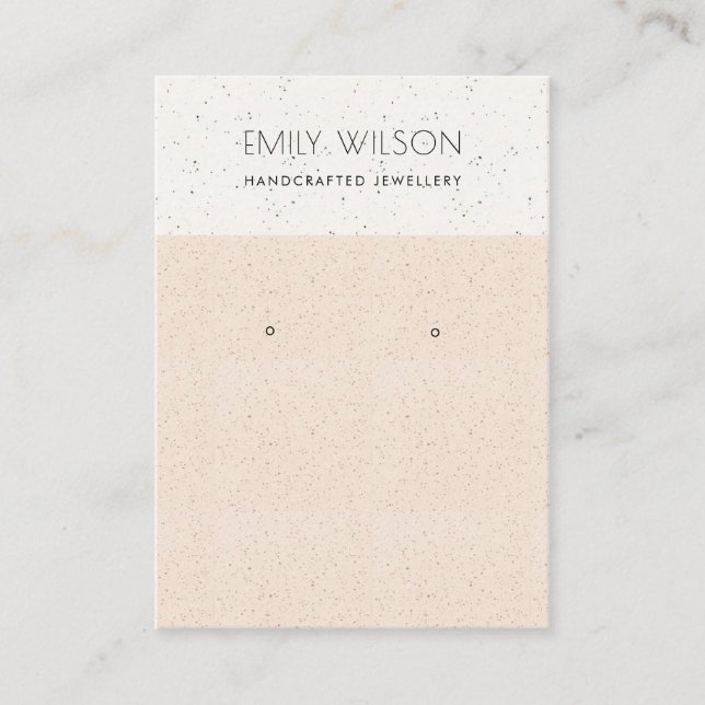 BLUSH PEACH CERAMIC TEXTURE EARRING DISPLAY LOGO BUSINESS CARD (Front)