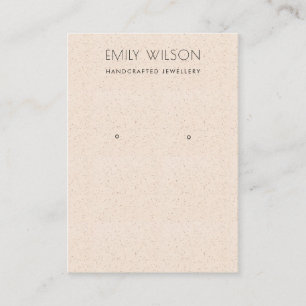 BLUSH PEACH CERAMIC TEXTURE EARRING DISPLAY LOGO BUSINESS CARD