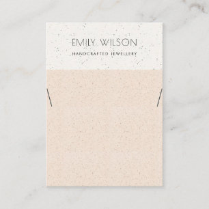 BLUSH PEACH CERAMIC TEXTURE NECKLACE DISPLAY LOGO BUSINESS CARD