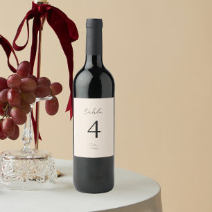Blush Peach   Chic B&W Minimalist Wedding  Wine Label