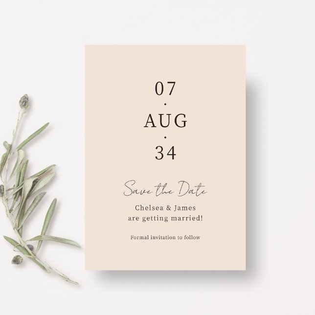 Blush Peach | Chic Minimal Wedding Save the Date (Creator Uploaded)