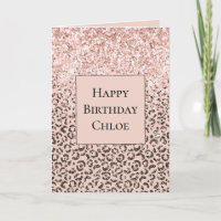 Blush Peach Chocolate Brown Leopard Glitter