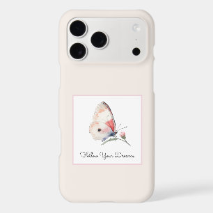 Blush Peach Floral Butterfly Follow Your Dreams