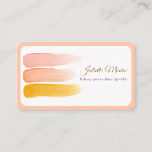Blush Peach Makeup Artist Business Card