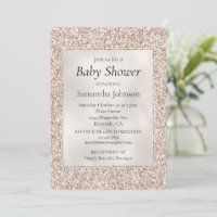 Blush Peach Rose Glitter Pearl Baby Shower