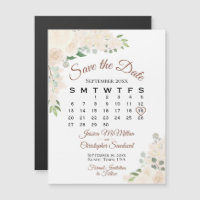 Blush Peach Roses Save the Date Calendar Magnet