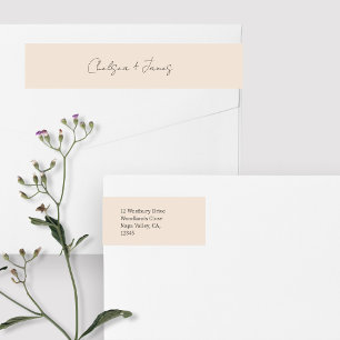 Blush Peach   Script Welcome Wedding Address Wrap Around Label