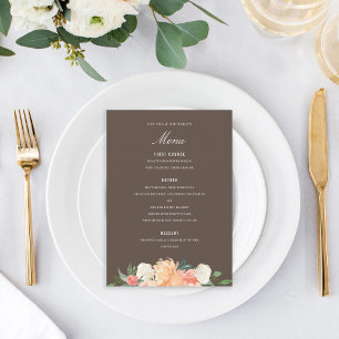 Blush Peach Watercolor Floral Custom Colour Menu