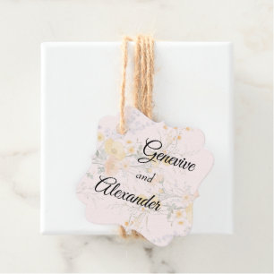 Blush Peach Wildflower Botanical Wedding Favour Ta Tags