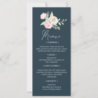 Blush Peonies ⎥Wedding Dinner Menu Invitation