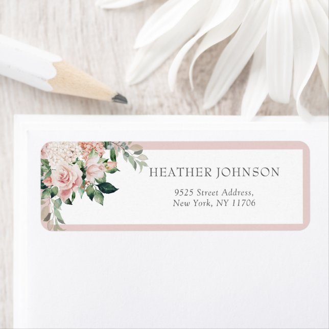 Blush Peony Floral Bridal Shower Label (Insitu)