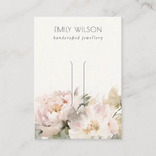Blush Peony Floral Bunch Hairpin Jewellery Display Business Card