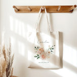 Blush Peony Floral Watercolor Custom Bridal Party Tote Bag<br><div class="desc">Blush Peony Floral Watercolor Custom Bridal Party Tote Bag</div>