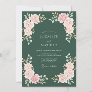 Blush Peony Forest Wedding Invitation