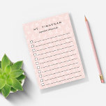Blush | Personalised Science Teacher To-Do List Post-it Notes<br><div class="desc">Wow your child's favourite teacher at the holidays or teacher appreciation week with these cool personalised to-do list post-it notes featuring a science themed pattern of microscopes, beakers, atoms, and books on a pastel blush pink background. Personalise with your science teacher's name and an additional line of custom text (shown...</div>