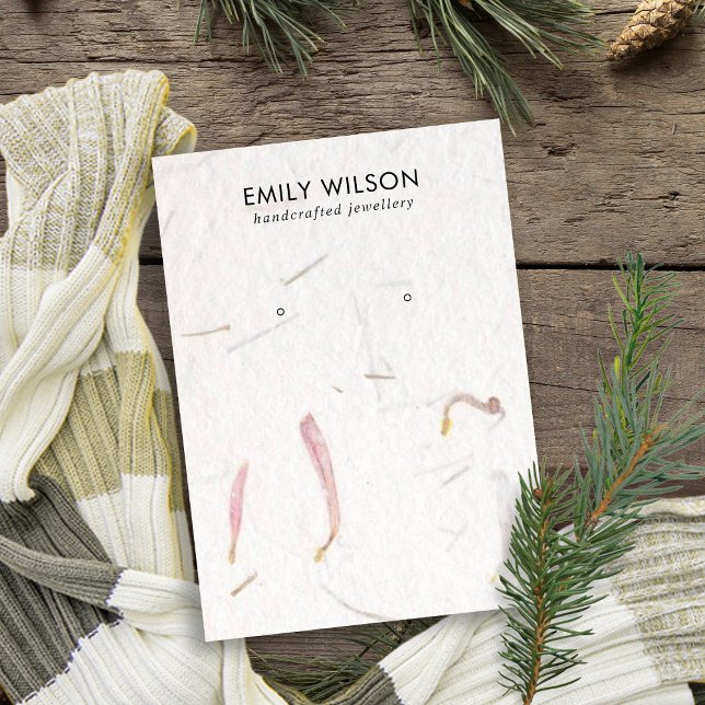 BLUSH PETA HANDMADE PAPER  STUD EARRING DISPLAY CA BUSINESS CARD (Creator Uploaded)