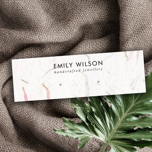 BLUSH PETAL HANDMADE PAPER STUD EARRING DISPLAY MINI BUSINESS CARD (Creator Uploaded)